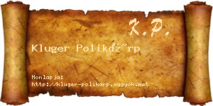Kluger Polikárp névjegykártya